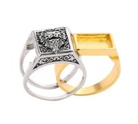 Mikikit Bague Unisexe Lion Vintage avec Compartiment Secret Anneau Détachable pour Rangement Invisible Bijou Deuil Original Bague Cache Élégante pour Fête et Usage Quotidien