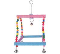 Mikikit Balançoire Couleur Aléatoire Échelle Créative en Bois pour Perroquet pour Perruches et Calopsittes, pour Aire de Jeux et Amusement