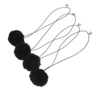 Mikikit Balle de Rechange pour Griffoir à Chat avec Clochette, 4 Pièces | Peluche Noire, Fixation Pratique, Jeu Interactif pour Arbre à Chat et Poteau Grattage
