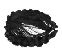 Mikikit Bandeau Tresse Naturel Perruque Frange Intégrée Résistante Chaleur Accessoire Cheveux pour Fêtes et Cosplay