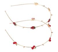 Mikikit Bandeaux Métalliques en Alliage Robustes et Portables Cerise et Fraise 2pcs Accessoires pour Cheveux Délicats pour Mariages et Réunions de Famille