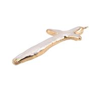 Mikikit Baroque Irregular Cross Pearl Pendant Natural Freshwater DIY Necklace Bracelet Charm For Jewelry Making With Edge