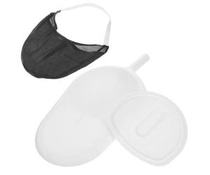 Mikikit Bassin de Lit Portable Blanc Couvercle, Pot de Nuit pour Patient Alité, Plastique Solide, Conçu pour Soins Infirmiers à Domicile et Établissements de Santé, Facile à Nettoyer,