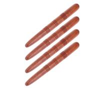 Mikikit Bâton de Massage Thaï en Bois 4pcs, Outil Portable D'acupression pour Bien-être, Adapté la Maison Bureau, Tige de Massage D'acupoint