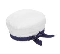 Mikikit Béret Marin Blanc D'été Taille M en Tissu Léger pour Cosplay et Tenues Décontractées, Chapeau Femme Élégant Style Académique, Accessoire Mode pour Filles