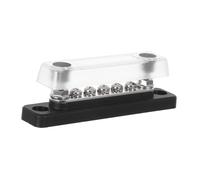 Mikikit Bloc de Distribution de Puissance Voies Noir avec Couvercle Bus Bar Cuivre Étamé pour Véhicules Récréatifs Bateaux et Camping Cars Module Terminal Haute Capacité et Dissipation