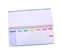 Mikikit Bloc-notes Hebdomadaire à Spirales Bleu Planificateur Emploi Du avec Checklist et Carnet de Courses Agenda Non Daté pour Maison Bureau et École Gestion des Tâches