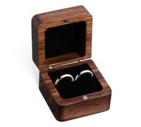 Mikikit Boîte à Anneaux Bois Massif Écrin Compact pour Alliances et Fiançailles Support Sécurisé pour Bijoux de Rangement et Durable