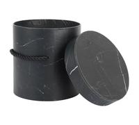 Mikikit Boîte à Chapeau Fleuriste Ronde Petit Format 13x13 Cm En Papier Noir Réutilisable Emballage Présent Fleurs Saint-valentin Anniversaire Fête Des Mères