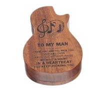 Mikikit Boîte à Médiators en Bois Massif pour Guitare Basse et Ukulélé Rangement Étanche et Anti-Poussière Organisateur Compact Présent Musicien et Accessoires d'Instruments