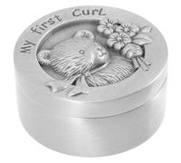 Mikikit Boîte à Souvenirs pour Bébé Contenant à Cheveux Fœtaux en Métal Motif Dessin Animé Rangement Boucles -Né Portable Présent Souvenir pour Garçon et Filles