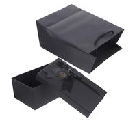 Mikikit Boîte Cadeau Carrée Noire avec Couvercle pour Romantique Coffret Cadeau Mariage et Anniversaire Set avec à Main pour et Occasions Spéciales