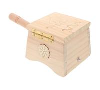 Mikikit Boîte de Marteau de Moxibustion en Bois Beige Base Stable et Surface Polie Lisse pour Usage Traditionnel à Domicile Voyage sur Abdomen et Corps