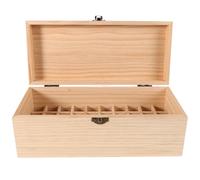 Mikikit Boîte de Rangement en Bois de Pin pour Huiles Essentielles 40 Compartiments Support Compact pour Flacons Organisateur Pratique pour Aromathérapie à Domicile Coffret