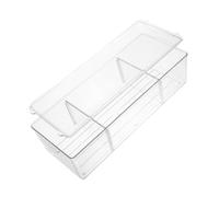 Mikikit Boîte de Rangement pour Remède et Cosmétiques à 3 Compartiments, Moyenne Taille, Plastique Pet Transparent, Couvercle et Séparateurs, Usage Domestique, Organiseur de Bureau