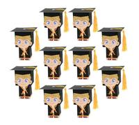Mikikit Boîte de Remise de Diplôme Cadeau de Diplôme 10pcs en Papier Facile à Utiliser Forme Chapeau de Docteur pour Emballage Bonbons Créatif et Pratique