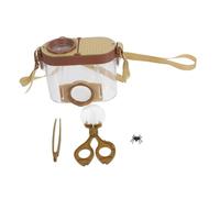 Mikikit Boîte d'observation des Insectes loupe Attraper contagieux garçon Bogue Un Verre kit de Capture et d'observation des Insectes Science Outil Abdos Light Brown