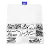 Mikikit Boîte Vis Relieuse Inox pour Album Photo Cuir Comptabilité Kit Rivets Tête Plate Facile Installation