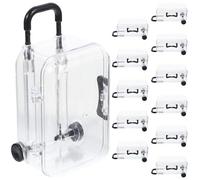 Mikikit Boîtes à Dragées de Valise Miniature Noire, Lot de 12pcs en Ps Réutilisables pour Mariage et Décoration de Fête Thème du Voyage