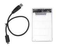 Mikikit Boîtier Transparent pour Disque Dur 2,5 Pouces USB 3.0, Installation sans Outil, Compatible SSD et Disque Dur Jusqu'à 2 to, pour Extension Mémoire PC Portable
