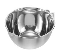 Mikikit Bol à Fondre en Acier Inoxydable 304, 16 Cm, Deux Becs Verseurs et Poignée Résistante la Chaleur, pour Beurre, Chocolat, Cire et Fromage Ustensile Cuisine Pratique pour Plaques