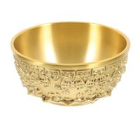 Mikikit Bol Décoratif en Laiton 8 CM X 35 CM 152 G Bol à Trésor Feng Shui Chinois Prospérité Richesse Objet Artisanal Unique pour Décoration Maison et Bureau