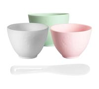 Mikikit Bol Mélangeur Pour Masque Facial Silicone Souple 3 Pièces Grandes Tailles Blancs, Roses Et Verts Kit Diy Maison Salon Avec Bâtonnet Applicateur Blanc