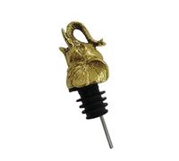 Mikikit Bouchon Accessoire Créatif Verseur à Vin en Alliage Forme Tête D'éléphant Or pour Verser et Sceller Bouteille, pour Fête et Maison