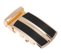 Mikikit Boucle de Ceinture Automatique en Alliage de Zinc Finition Noir Mat Brossé Insert Doré Système de Fermeture Pratique pour Homme Accessoire Vestimentaire Élégant et Solide