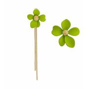 Mikikit Boucles D'oreilles Fleurs de Narcisse Vertes en Alliage, Design Élégant et Classique, pour Vocation ou Beach Party, 1 Paire pour Femmes