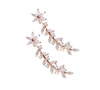 Mikikit Boucles Doreilles Grimpantes et Fleurs Élégantes et Simples Bijoux pour Femmes Adolescentes Accessoires Mariage et