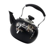 Mikikit Bouilloire théière de brassage théière en acier inoxydable avec infuseur petite distributeur de thé de -midi de cuisinière pot à eau chauffe-eau Noir