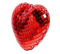 Mikikit Boule Disco Forme Cœur Miroir Suspendue Décoration Suspendre Boule Facettes pour Fête Ambiance Romantique et Légère