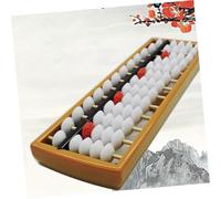 Mikikit Boulier Arithmétique en Plastique Blanc Perles Rouges 13 Rangées Outil Pédagogique pour Garçon et Filles d'École Maternelle et Primaire Outil de Calcul Léger et Portable pour