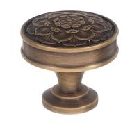 Mikikit Bouton de Meuble Vintage en Laiton Rétro Poignée de Tiroir Forme Lotus Décorative pour Armoire et Commode Quincaillerie Rustique pour Placard Cuisine, Bouton de Porte D’armoire
