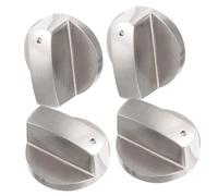 Mikikit Boutons de Commande Axe 6mm en Alliage de Zinc Argenté Lot de 4 Remplacement Facile pour Cuisinière à Gaz Cuisine et Four