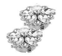 Mikikit Boutons de Manchette en Alliage à Motif Fleur Cinq Pétales Blanc K Lot de 2 Pièces Boutons de Chemise Habillée pour Homme Ornements Élégants pour Smoking et Mariage Bijoux