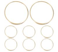 Mikikit Bracelet Manchette Ajustable en Métal Doré, 8 Pièces, Joncs Ouverts pour Bras, Minimaliste, Confortable et Polyvalent, pour Femme et Fille Quotidien Voyage