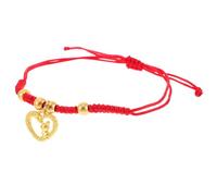 Mikikit Bracelet Serpent Tissé Main en Fil Rouge Breloques Cœur et Lapin du Zodiaque Chinois, Réglable, Léger et Doux, Charms du Nouvel An Chinois, Présent pour Étudiants et Amies, Fête