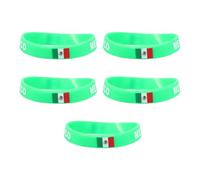 Mikikit Bracelet Silicone Drapeau Pays 5pcs, Bande Poignet Confortable et Taille Unique, Accessoire Sport pour Match de Football ou Terrain Sportif