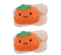 Mikikit Bracelets de Lavage du Visage en Peluche Douce Absorbante, Taille Unique, Lot 1 Paire Motif Tomate, Bande Élastique pour Spa et Soin du Visage, Protection Poignet pour Routine