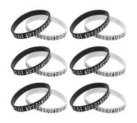 Mikikit Bracelets en Silicone Résistants et Doux Peau Motif Note de Musique Lot de 12 Accessoires Stylés Anniversaires pour Festivals et Événements en Plein Air