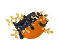 Mikikit Broche Chat Décorative Alliage De Zinc Accessoire Fantaisie Forme De Chat Noir Épinglette Animalière Amusante Pour Vêtements Cadeau Festival Femme