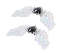 Mikikit Broche Chaussures Ange Argentées Décoratives Gothiques avec Clips Bijoux pour Talons et Bottines Accessoires Élégants et Durables pour Femme