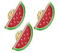 Mikikit Broche de Dessin Animé Pastèque Rétro en Alliage Métal, Lot de 3 Set de Pièces Coloré, Accessoires Vestimentaires Femme pour Cardigan et Pull, Style Ludique et Original