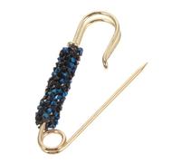 Mikikit Broche De Mode En Pierre Brillante Noire Et Dorée, Petite Épingle De Sécurité Ajustable, Accessoire Bijou Pour Femme, Fixation Vêtements Pour Cardigan Et Chemisier, Taille Petite