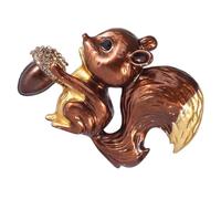 Mikikit Broche Écureuil Délicate Marron en Alliage, Épingle Élégante pour Femmes, Accessoire de Déguisement Festif Noël et Dîner Gala, Bijou Raffiné pour Tenue Élégante