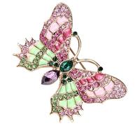Mikikit Broche Vintage en Alliage Émail Coloré et Cristaux Épingle à Revers pour Vêtements Femme Décoration Élégante pour Chapeaux Foulards et Paquet Accessoire Mode Polyvalent