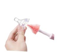 Mikikit Brosse Biberon avec Poignée Rotative et Brosse Tétine Éponge pour Nettoyage Accessoire Hygiène Portable et Ensemble Complet pour Biberon et Sucette Rose