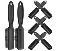 Mikikit Brosse Pour Tondeuse à Cheveux Et Visage 8 Pièces Manches Longs Nylon Noir Brosse Nettoyage Barbe Hommes Entretien Coiffure Professionnel Usage Salon Et Domicile